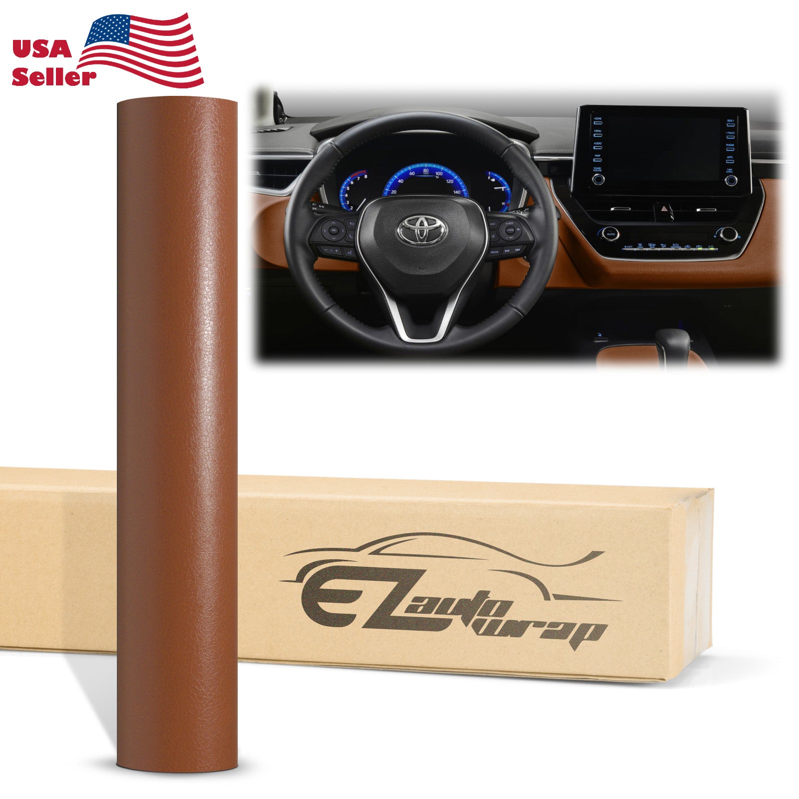 Leather Texture Brown Vinyl Wrap Interior Film for Car Decoration - China  Glossy Wrap Film, Car Sticker Film