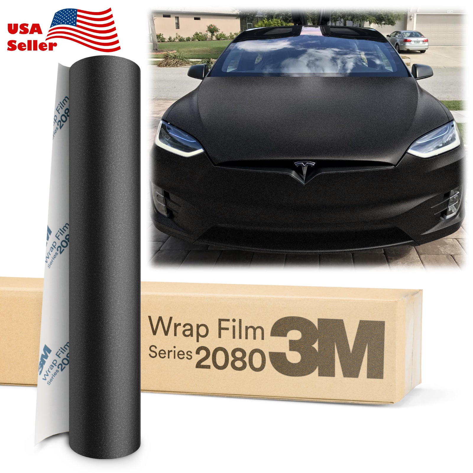 Genuine 3M 2080 Series M212 Matte Black Metallic Vinyl Wrap