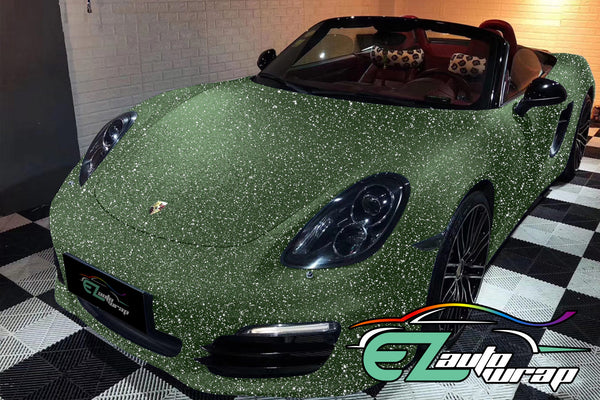 Matte Glitter Army Green Vinyl Wrap