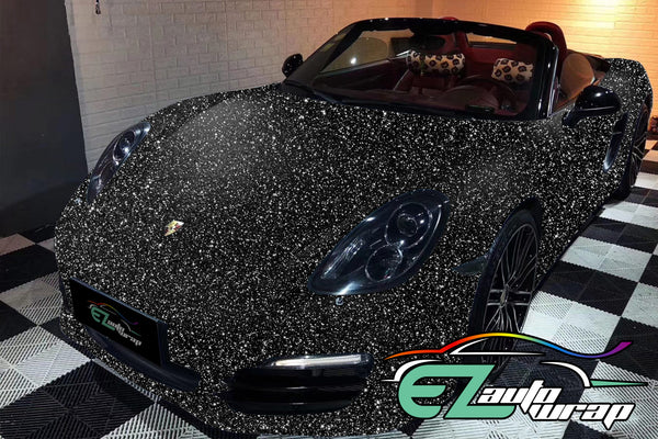 Matte Glitter Black Vinyl Wrap