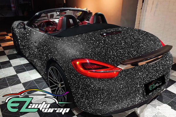 Matte Glitter Black Vinyl Wrap