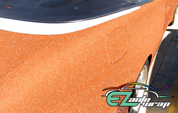 Matte Glitter Orange Vinyl Wrap