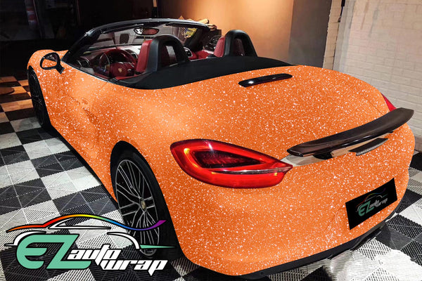 Matte Glitter Orange Vinyl Wrap