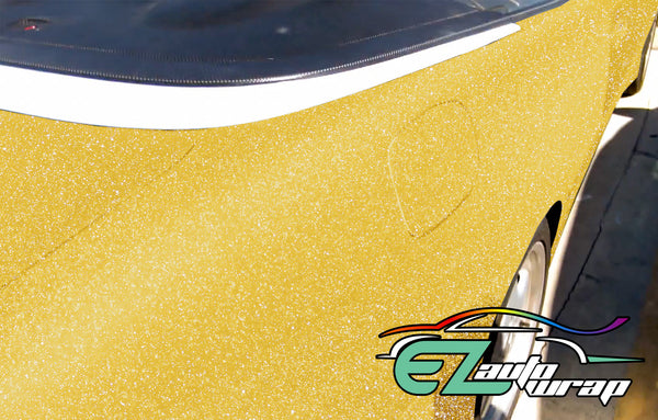 Matte Glitter Yellow Vinyl Wrap
