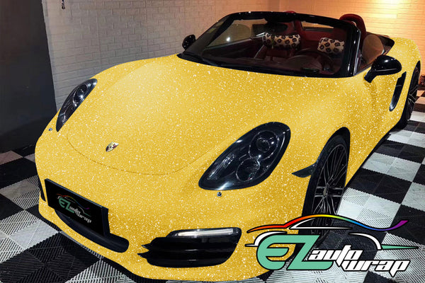 Matte Glitter Yellow Vinyl Wrap