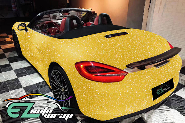 Matte Glitter Yellow Vinyl Wrap