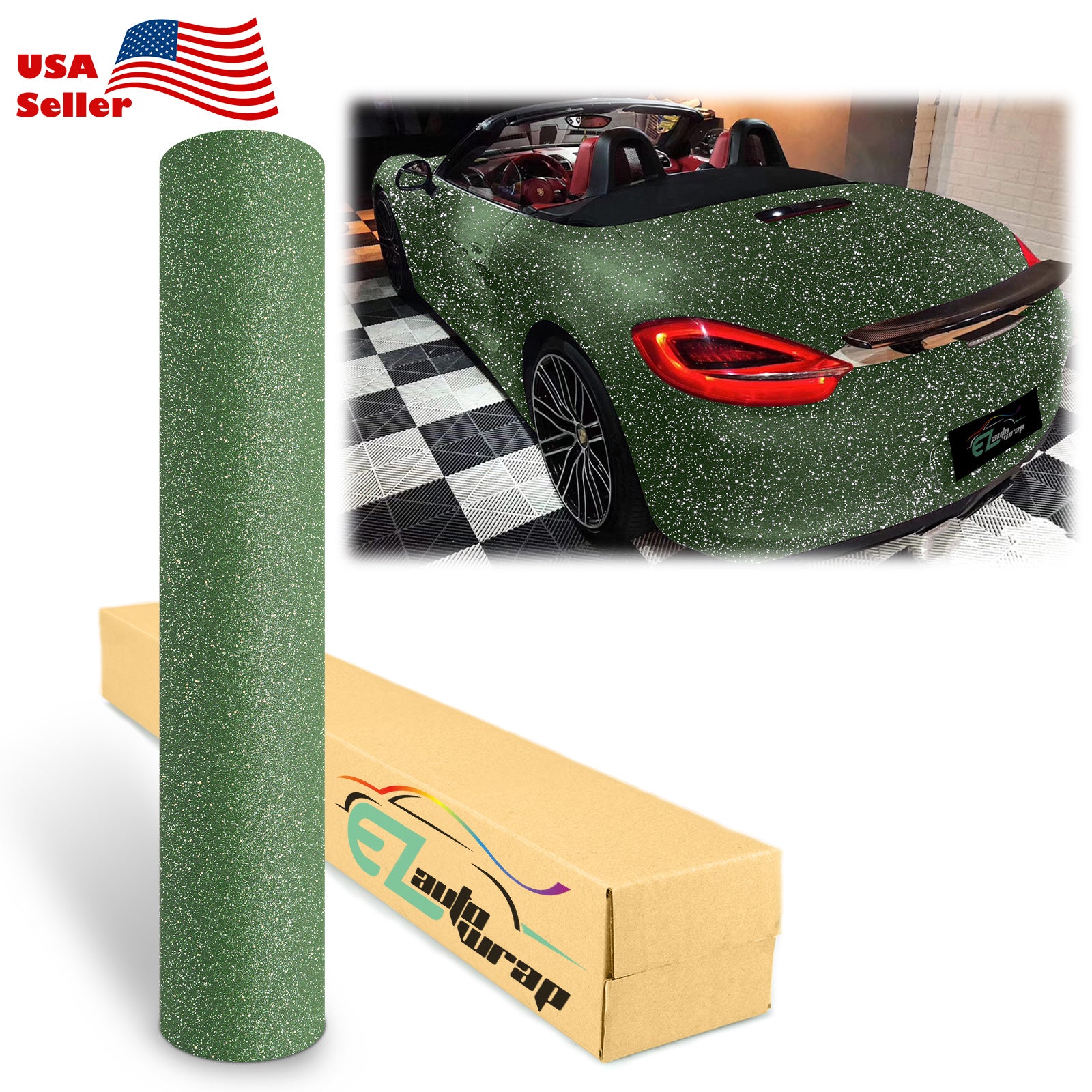Matte Glitter Army Green Vinyl Wrap