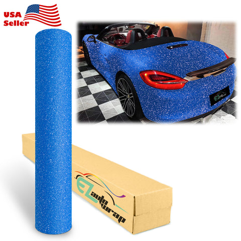 Matte Glitter Intense Blue Vinyl Wrap