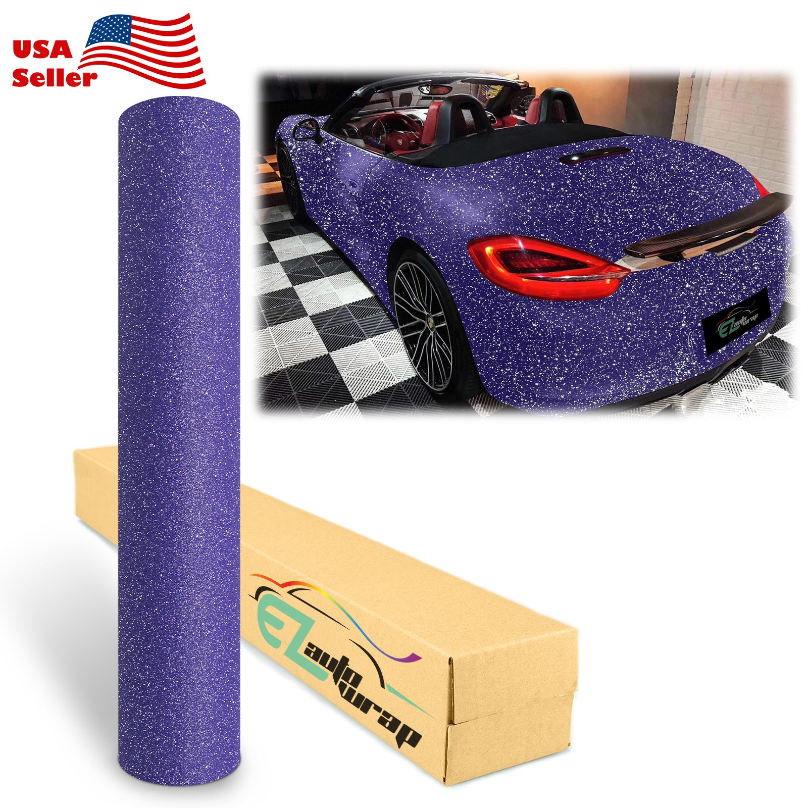Matte Glitter Purple Vinyl Wrap