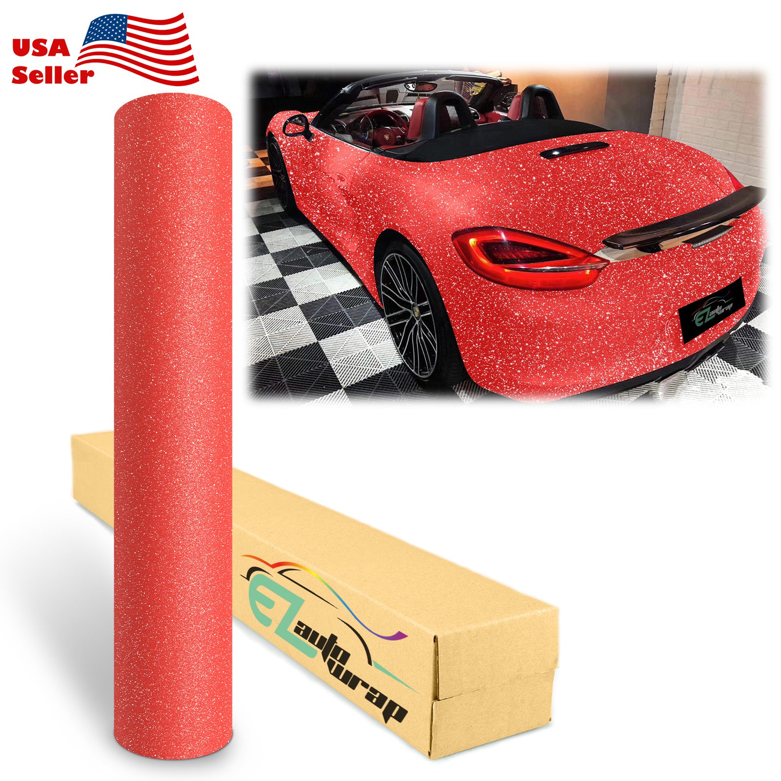 Matte Glitter Red Vinyl Wrap