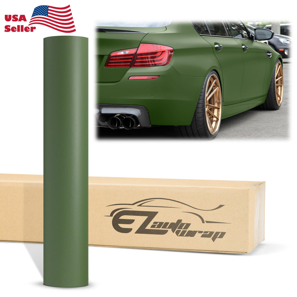 Full Roll 100FT x 5FT Flat Matte Army Green Vinyl Cover Car Wrap Film  Graphics