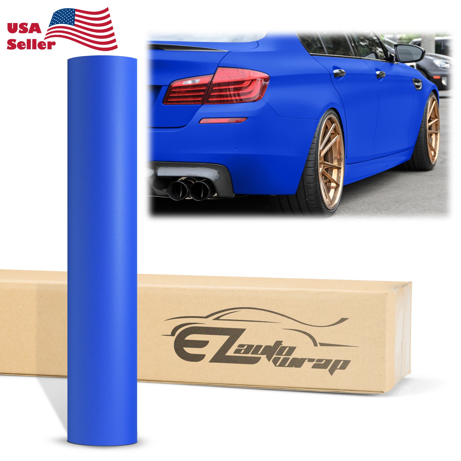 Matte Flat Intense Blue Vinyl Wrap