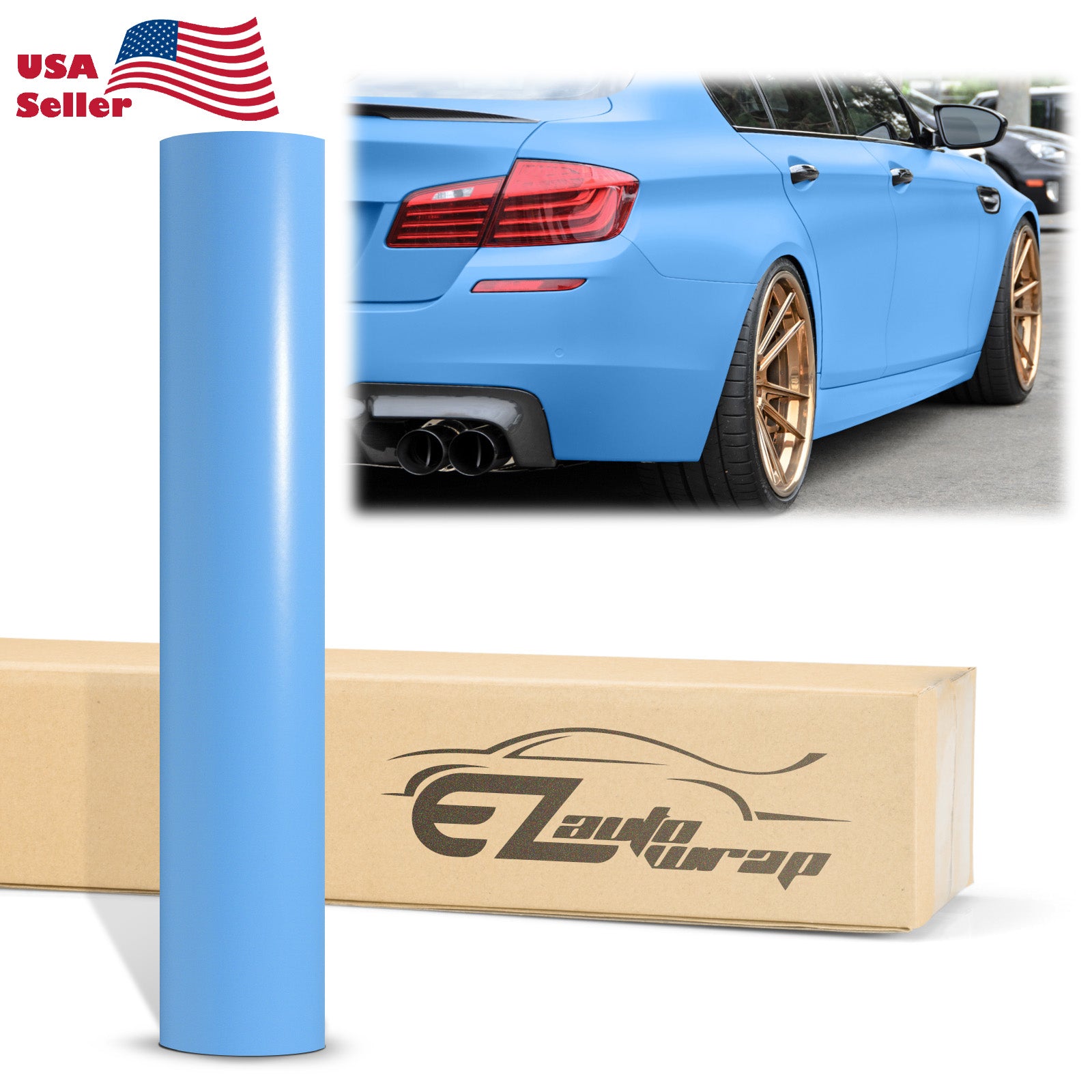 Matte Flat Light Blue Vinyl Wrap