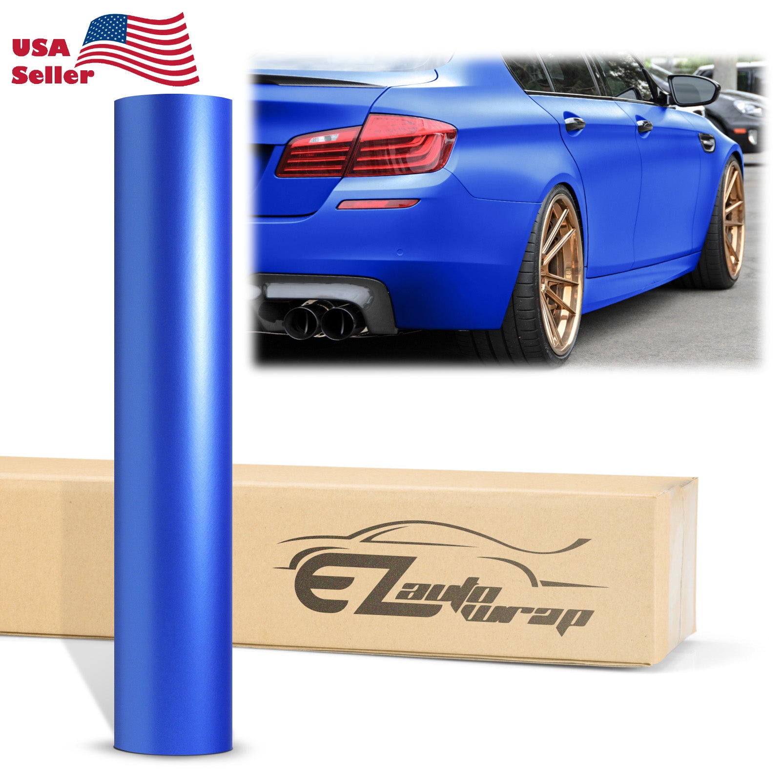 Matte Flat Metallic Blue Vinyl Wrap