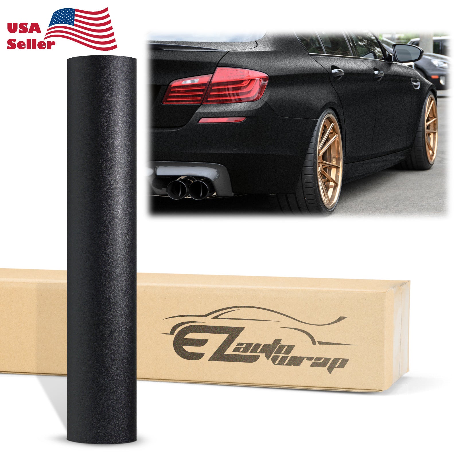 Matte Flat Textured Black Vinyl Wrap