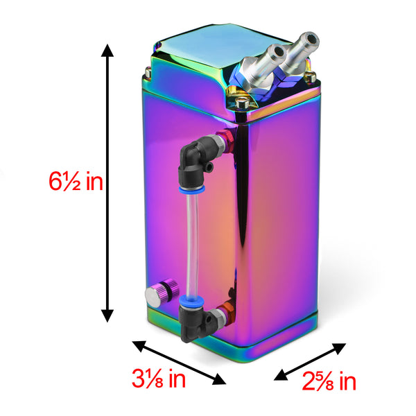 Billet Aluminum Square Engine Oil Catch Tank #02 (Black / Blue / Gold / Green / Neo Chrome / Purple / Red / Silver)