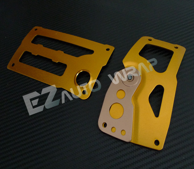 Racing Adjustable Auto Pedal Set (Blue Gold Silver)