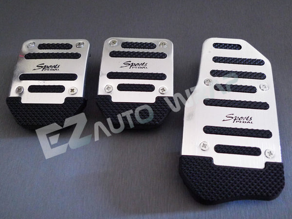 Universal Aluminum Manual Pedal Set (Blue / Red / Silver)