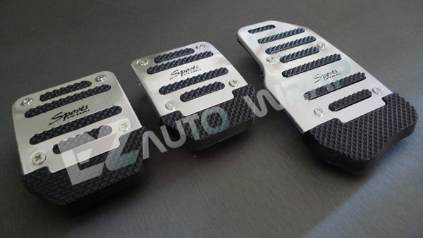 Universal Aluminum Manual Pedal Set (Blue / Red / Silver)
