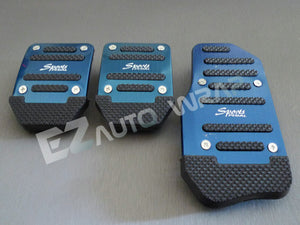 Universal Aluminum Manual Pedal Set (Blue / Red / Silver)