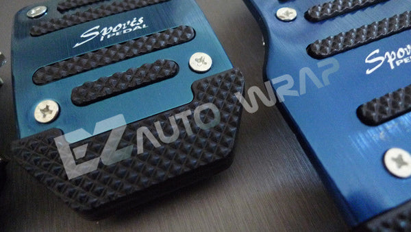 Universal Aluminum Manual Pedal Set (Blue / Red / Silver)