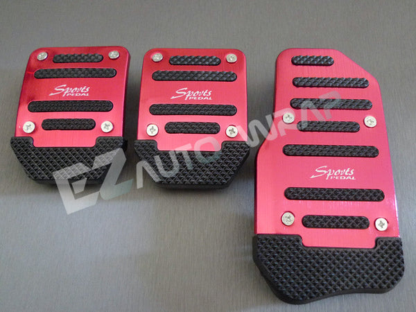 Universal Aluminum Manual Pedal Set (Blue / Red / Silver)
