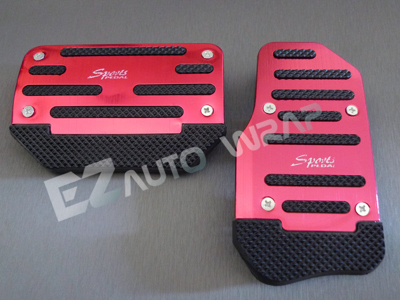 Universal Aluminum Auto Pedal Set (Blue / Red / Silver) – EzAuto Wrap