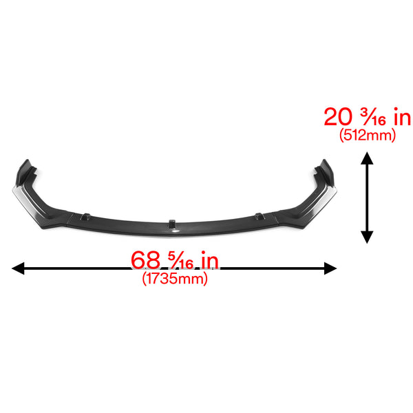 3pcs Front Bumper Lip For Infiniti Q50 Base 2018-2020 PC-89512 (Carbon Fiber Textured Black / Gloss Black / Matte Black)