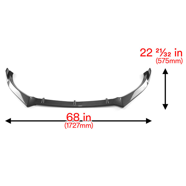 3pcs Front Bumper Lip For Volkswagen Golf 6 GTI Base 2010-2013 PC-89556 (Carbon Fiber Textured Black / Gloss Black / Matte Black)