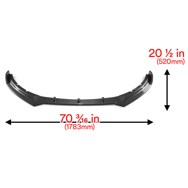 3pcs Front Bumper Lip For Jaguar XE 2017-2018 PC-89572 (Carbon Fiber Textured Black / Gloss Black / Matte Black)