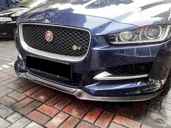 3pcs Front Bumper Lip For Jaguar XE 2017-2018 PC-89572 (Carbon Fiber Textured Black / Gloss Black / Matte Black)