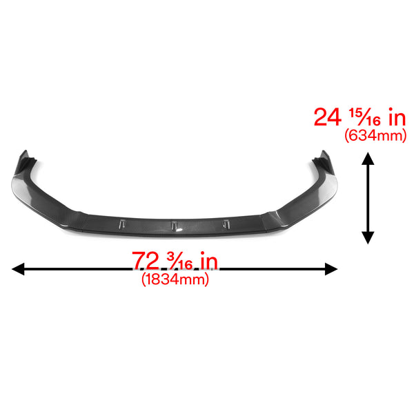 3pcs Front Bumper Lip For Nissan Altima 2013-2015 PC-89578 (Carbon Fiber Textured Black / Gloss Black / Matte Black)