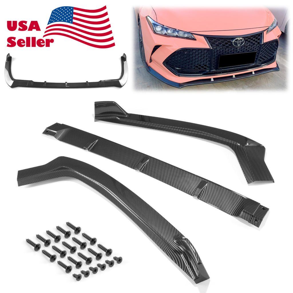 3pcs Front Bumper Lip For Toyota Avalon 2019-2022 PC-89585 (Carbon