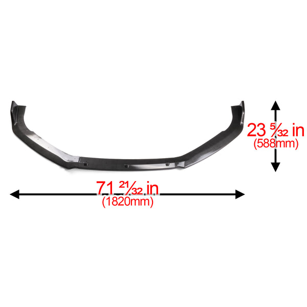3pcs Front Bumper Lip for Honda Accord 10TH GEN 2018-2019 Sedan Sport PC-89629 (Carbon Fiber Textured Black / Gloss Black / Matte Black)