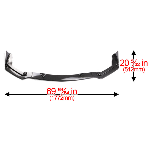 3pcs Front Bumper Lip for Infiniti Q50 Sport 2014-2017 PC-89630 (Carbon Fiber Textured Black / Gloss Black / Matte Black)