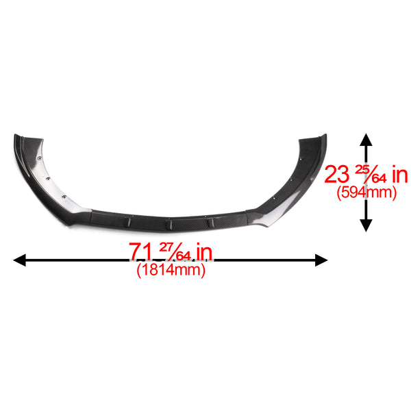 3pcs Front Bumper Lip for Ford Mustang 2015-2017 PC-89661 (Carbon Fiber Textured Black / Gloss Black / Matte Black)