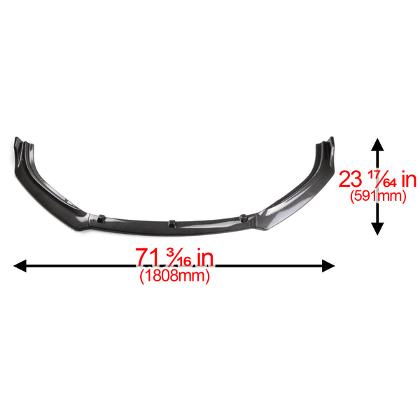 3pcs Front Bumper Lip for Mazda 6 2014-2018 PC-89665 (Carbon Fiber Textured Black / Gloss Black / Matte Black)