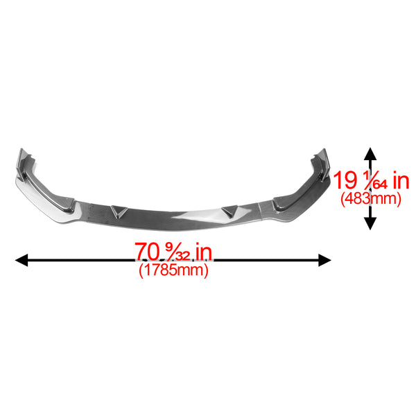 3pcs Front Bumper Lip for Infiniti Q50 2014-2017 PC-89666 (Carbon Fiber Textured Black / Gloss Black / Matte Black)