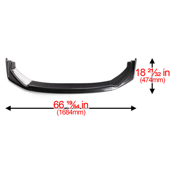 3pcs Front Bumper Lip for Honda Jazz Fit 2014-2017 PC-89669 (Carbon Fiber Textured Black / Gloss Black / Matte Black)
