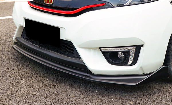 3pcs Front Bumper Lip for Honda Jazz Fit 2014-2017 PC-89669 (Carbon Fiber Textured Black / Gloss Black / Matte Black)