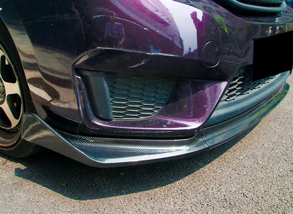3pcs Front Bumper Lip for Honda Jazz Fit 2014-2017 PC-89669 (Carbon Fiber Textured Black / Gloss Black / Matte Black)
