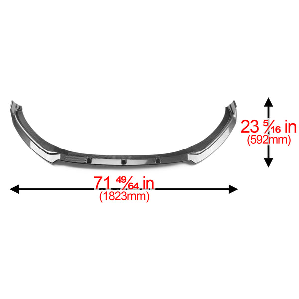 3pcs Front Bumper Lip For Hyundai Elantra 2016-2020 PC-89679 (Carbon Fiber Textured Black / Gloss Black / Matte Black)