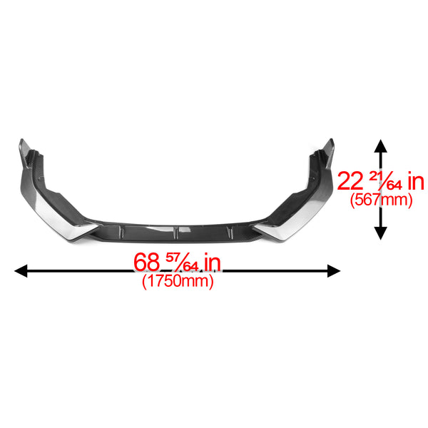 3pcs Front Bumper Lip For Nissan Sentra 2020-2022 PC-89682 (Carbon Fiber Textured Black / Gloss Black / Matte Black)