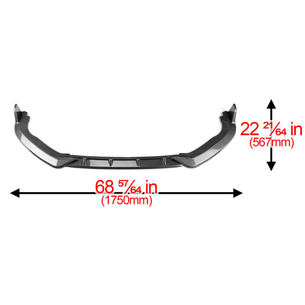 3pcs Front Bumper Lip for Honda Fit 2018-2020 PC-89685 (Carbon Fiber Textured Black / Gloss Black / Matte Black)