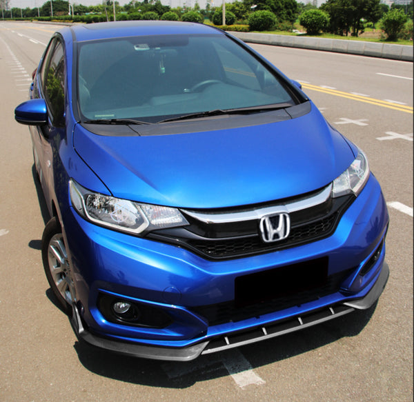 3pcs Front Bumper Lip for Honda Fit 2018-2020 PC-89685 (Carbon Fiber Textured Black / Gloss Black / Matte Black)