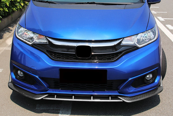 3pcs Front Bumper Lip for Honda Fit 2018-2020 PC-89685 (Carbon Fiber Textured Black / Gloss Black / Matte Black)