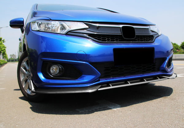 3pcs Front Bumper Lip for Honda Fit 2018-2020 PC-89685 (Carbon Fiber Textured Black / Gloss Black / Matte Black)
