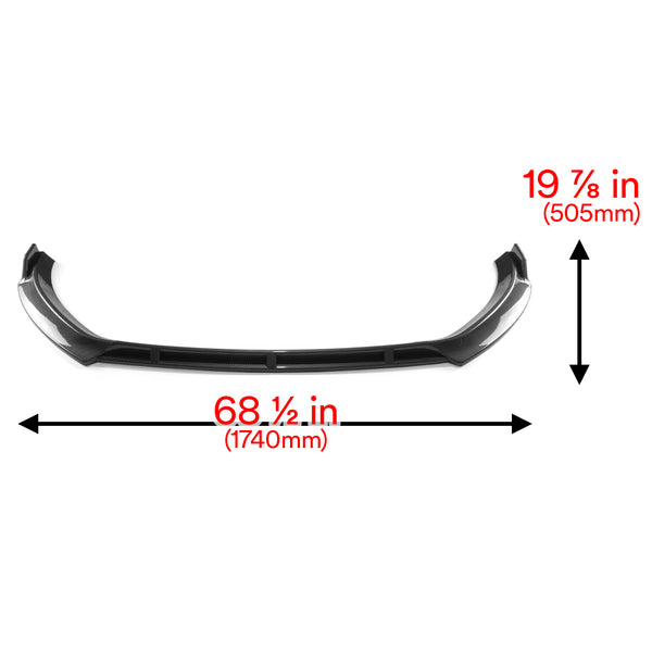 3pcs Front Bumper Lip For Volkswagen Golf 7 Base 2014-2017 PC-89687 (Carbon Fiber Textured Black / Gloss Black / Matte Black)