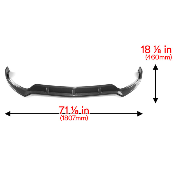 3pcs Front Bumper Lip For Mercedes-Benz C-Class W205 2015-2018 PC-89689 (Carbon Fiber Textured Black / Gloss Black / Matte Black)