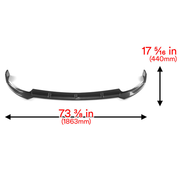 3pcs Front Bumper Lip For Mercedes-Benz C-Class 2019-2022 CP-89690 (Carbon Fiber Textured Black / Gloss Black / Matte Black)
